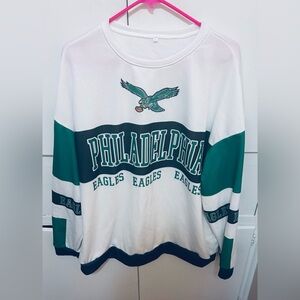 Philadelphia Eagles White and Green Sweatshirt size mens XL